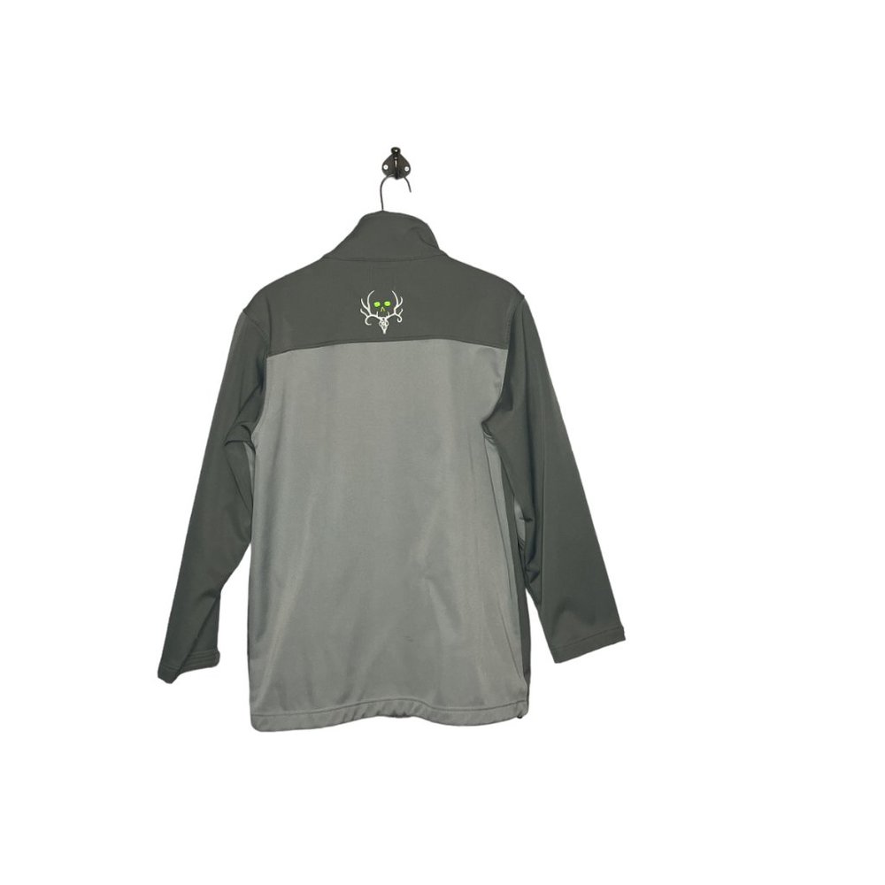 Bone Collector Men's Medium M Gray Softshell Soft Fleece Lined Full Zip Jacket - Picture 3 of 5